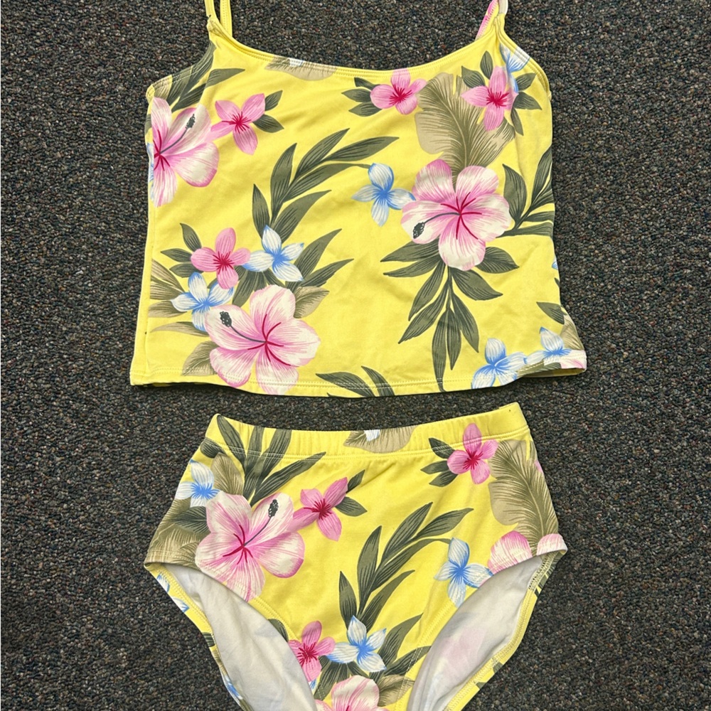 Yellow Floral Tankini